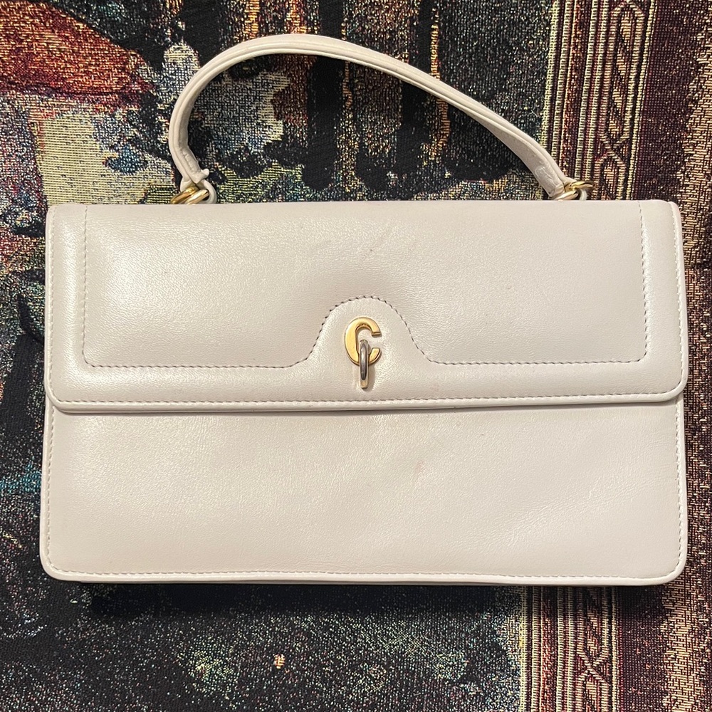 Vintage Christian Dior White Shoulder Bag